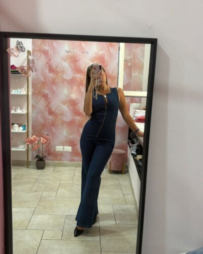 jumpsuit denim scuro