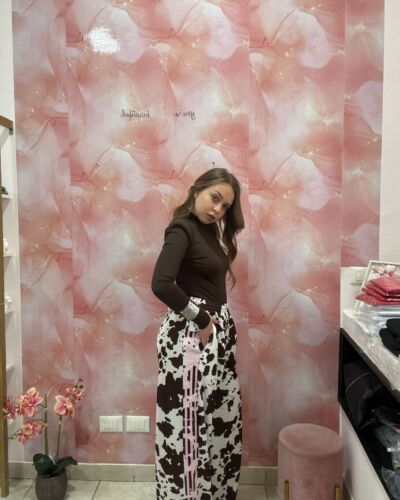 pantalone muccato con strisce